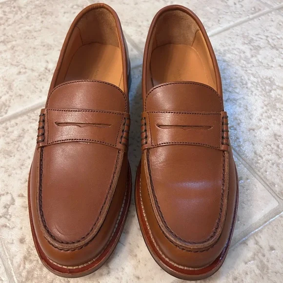 NWT Banana Republic NAVARRE PENNY LOAFER Cognac Leather Loafers Women Size 7 - Picture 8 of 14